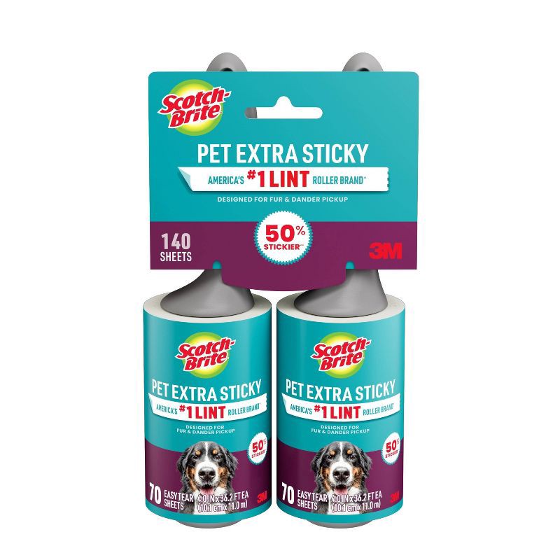 slide 1 of 9, Scotch-Brite Pet Hair Pickup Lint Roller - 2ct, 2 ct