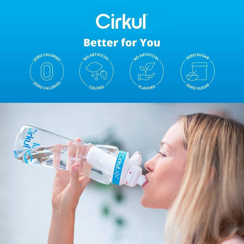 slide 7 of 8, Cirkul Plastic Bottle with Blue Lid and 2 Flavor Cartridges (LifeSip Fruit Punch and FitSip Mixed Berry) - 22oz, 22 oz