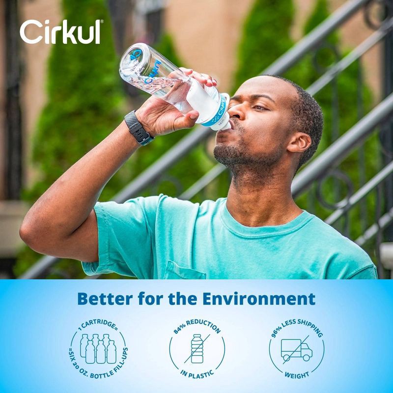 slide 8 of 8, Cirkul Plastic Bottle with Blue Lid and 2 Flavor Cartridges (LifeSip Fruit Punch and FitSip Mixed Berry) - 22oz, 22 oz