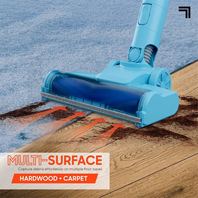 slide 4 of 14, Sharper Image Cordless Vacuum Lightweight Stick and Handheld Combo Blue, 1 ct