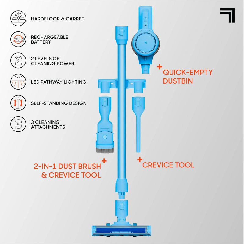 slide 12 of 14, Sharper Image Cordless Vacuum Lightweight Stick and Handheld Combo Blue, 1 ct