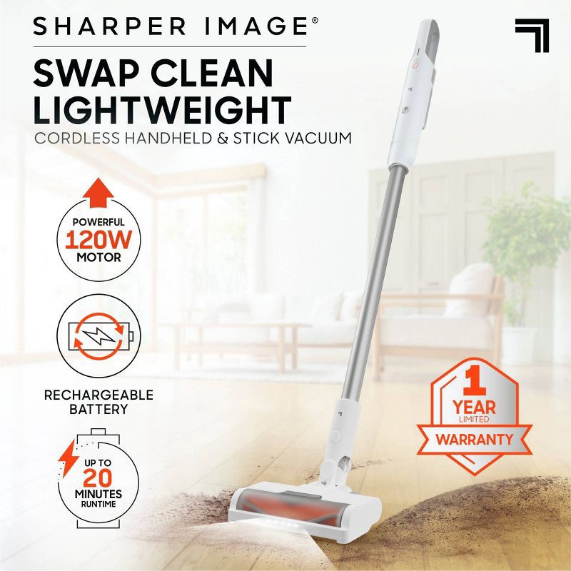 slide 3 of 15, Sharper Image Swap Clean Lightweight Cordless Handheld & Stick Vacuum Gray, 1 ct