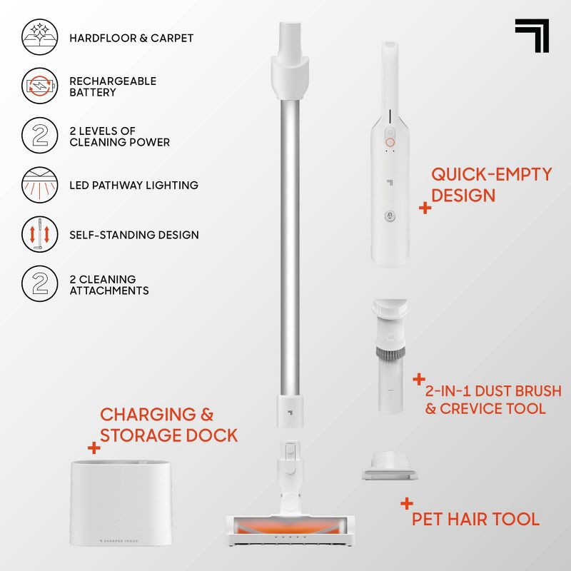 slide 13 of 15, Sharper Image Swap Clean Lightweight Cordless Handheld & Stick Vacuum Gray, 1 ct