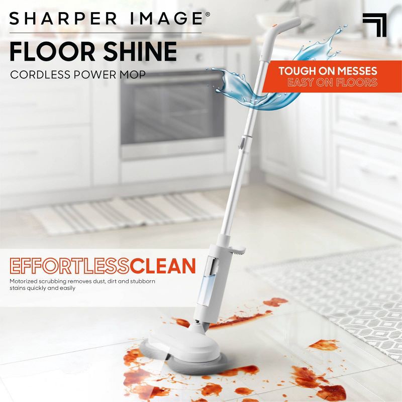 slide 3 of 10, Sharper Image Floor Shine Cordless Power Mop White, 1 ct