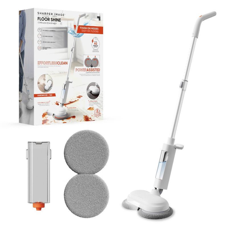 slide 1 of 10, Sharper Image Floor Shine Cordless Power Mop White, 1 ct
