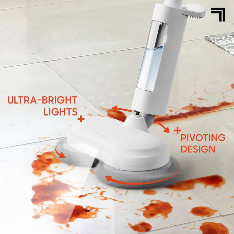 slide 7 of 10, Sharper Image Floor Shine Cordless Power Mop White, 1 ct