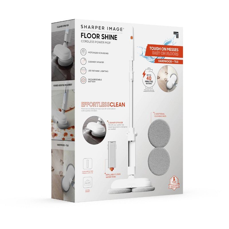 slide 10 of 10, Sharper Image Floor Shine Cordless Power Mop White, 1 ct