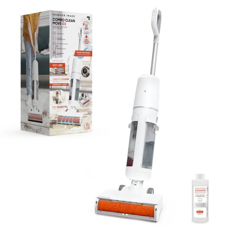 slide 1 of 13, Sharper Image Combo Clean Move 03 Cordless Wet & Dry Stick Vacuum White, 1 ct