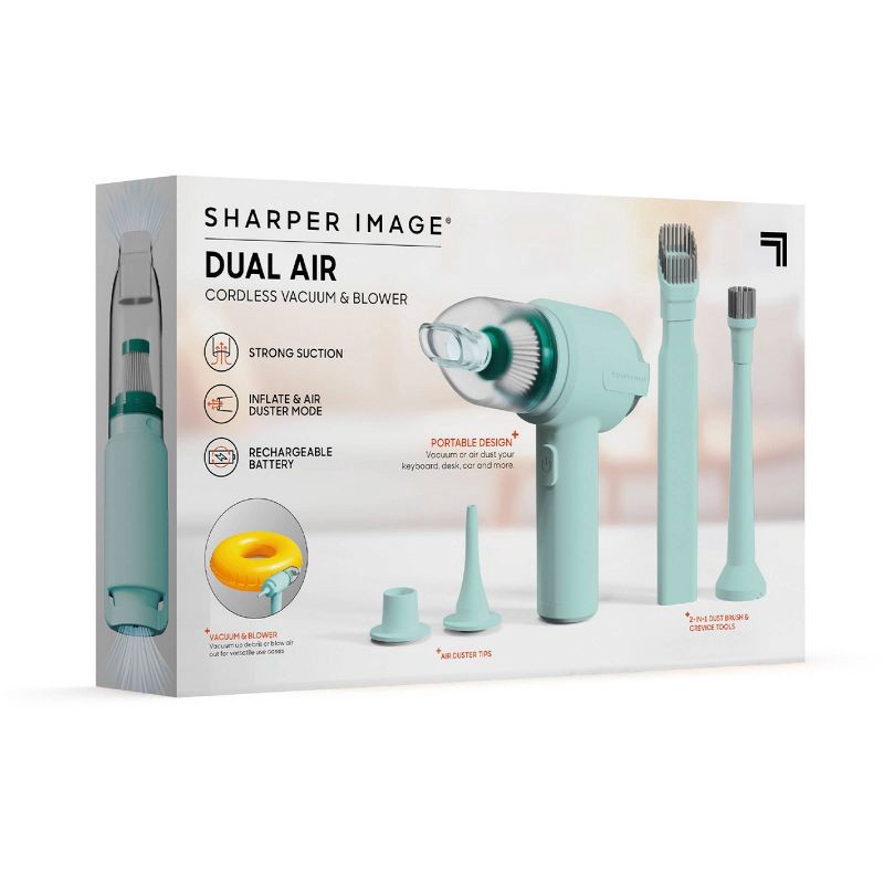 slide 11 of 11, Sharper Image Dual Air Cordless Vacuum and Blower Mint, 1 ct