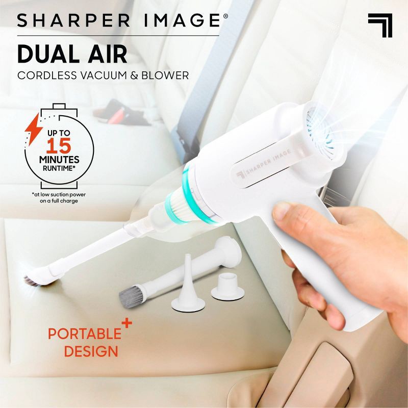 slide 3 of 11, Sharper Image Dual Air Cordless Vacuum and Blower White, 1 ct