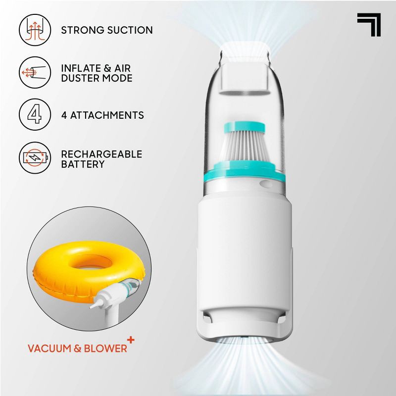 slide 6 of 11, Sharper Image Dual Air Cordless Vacuum and Blower White, 1 ct