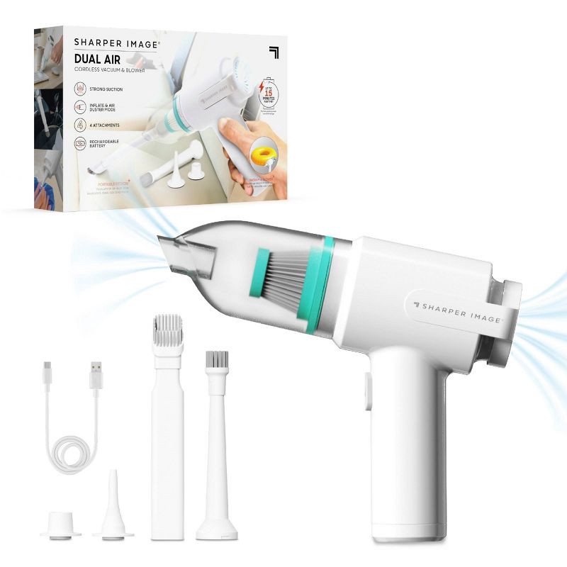slide 1 of 11, Sharper Image Dual Air Cordless Vacuum and Blower White, 1 ct