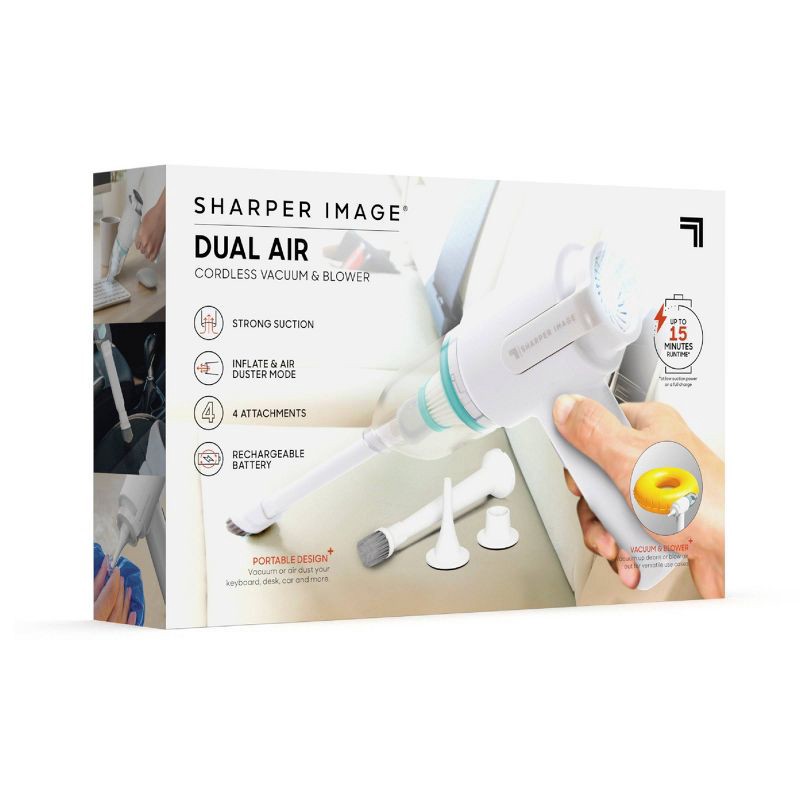 slide 2 of 11, Sharper Image Dual Air Cordless Vacuum and Blower White, 1 ct