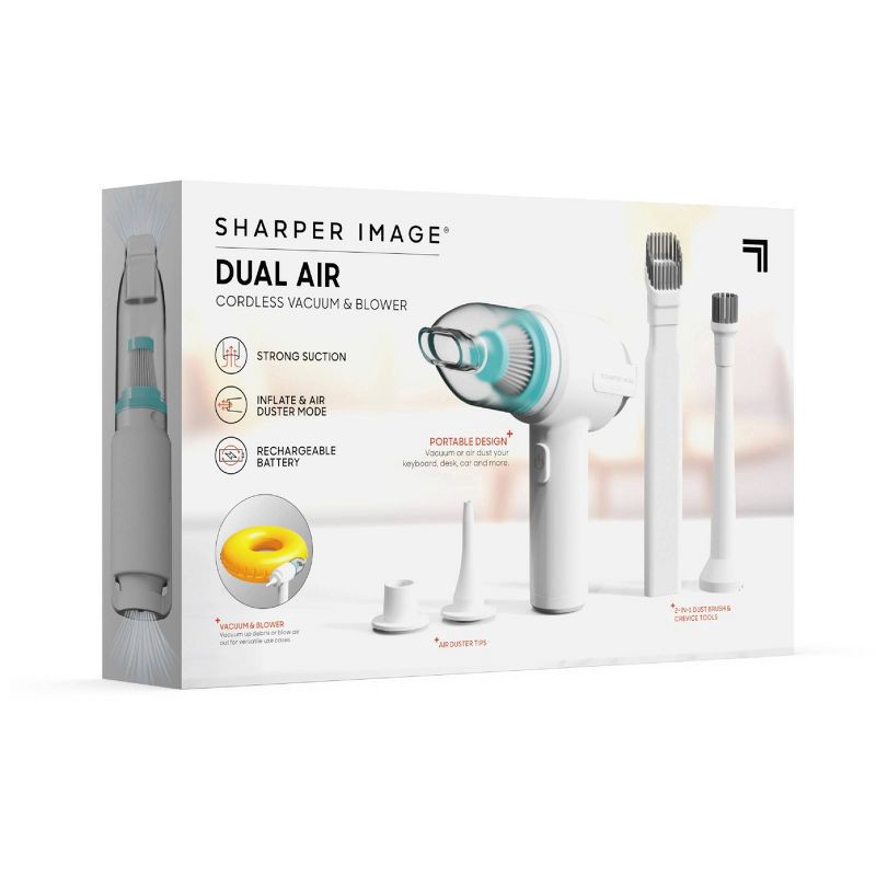 slide 11 of 11, Sharper Image Dual Air Cordless Vacuum and Blower White, 1 ct