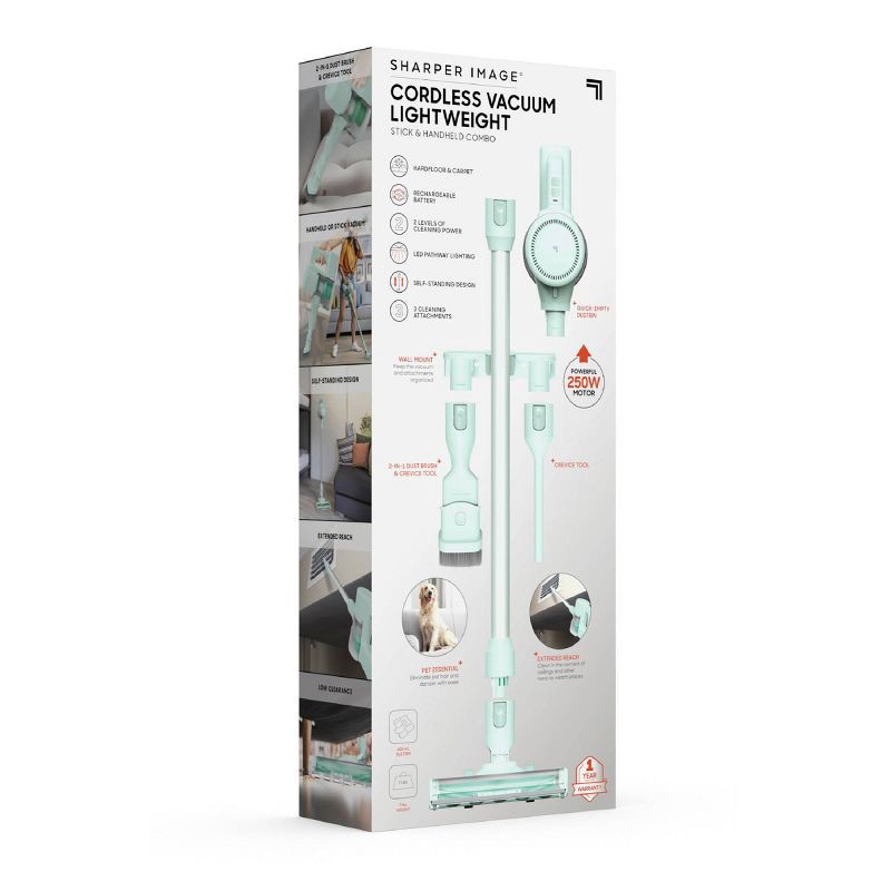 slide 14 of 14, Sharper Image Cordless Vacuum Lightweight Stick and Handheld Combo Mint, 1 ct