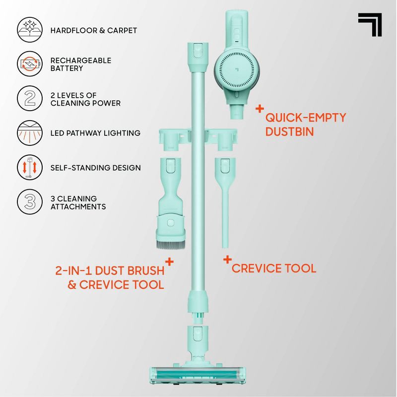 slide 12 of 14, Sharper Image Cordless Vacuum Lightweight Stick and Handheld Combo Mint, 1 ct