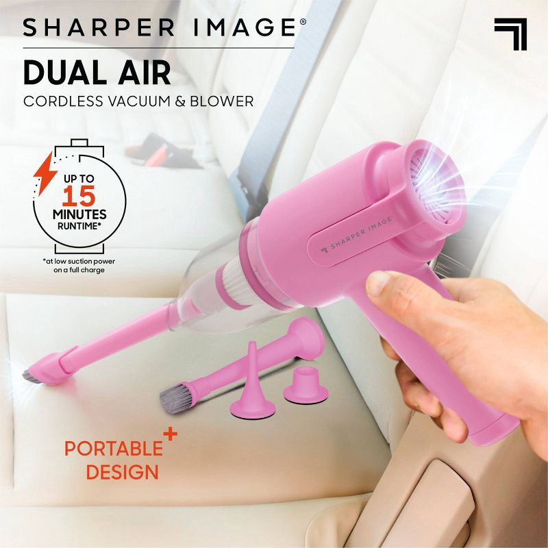 slide 3 of 11, Sharper Image Dual Air Cordless Vacuum and Blower Pink, 1 ct