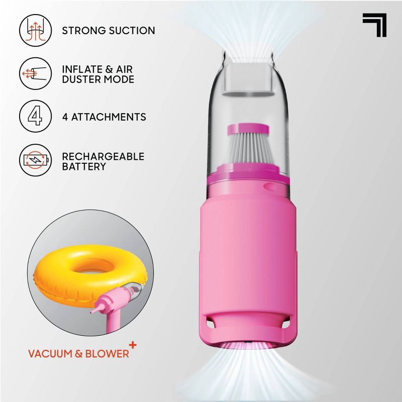 slide 6 of 11, Sharper Image Dual Air Cordless Vacuum and Blower Pink, 1 ct