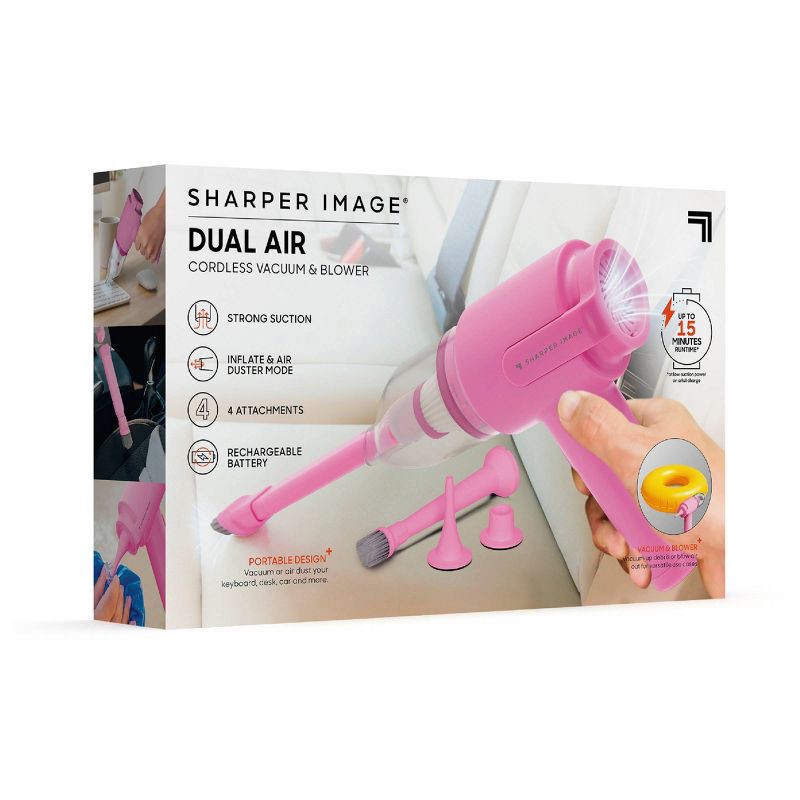slide 2 of 11, Sharper Image Dual Air Cordless Vacuum and Blower Pink, 1 ct
