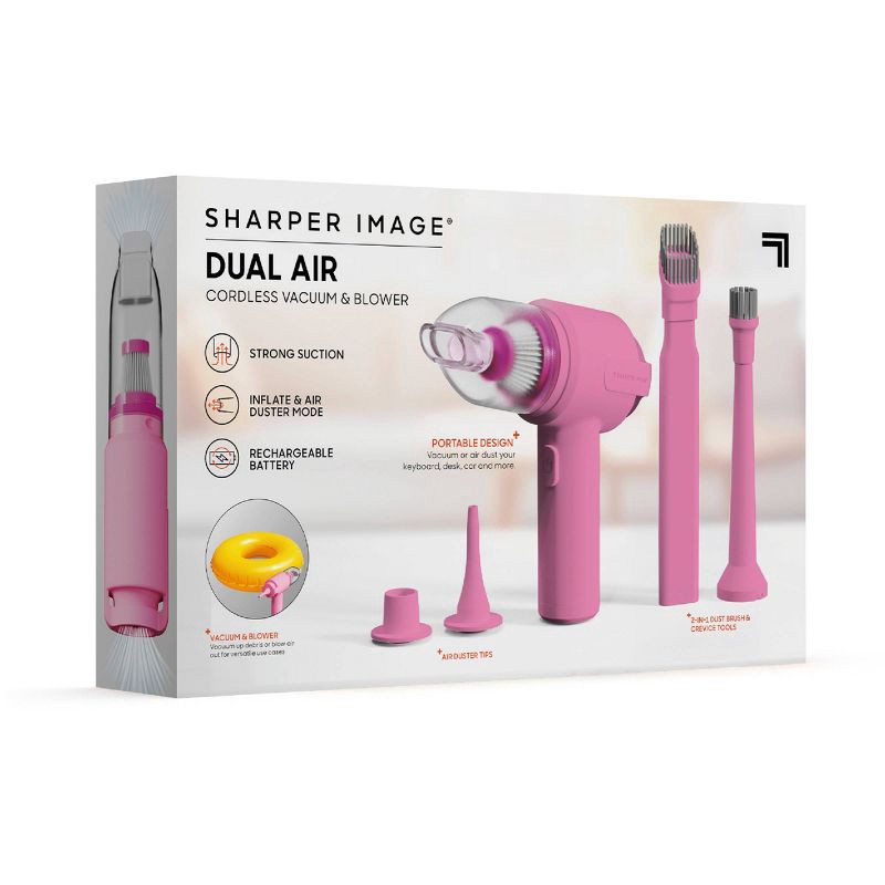 slide 11 of 11, Sharper Image Dual Air Cordless Vacuum and Blower Pink, 1 ct