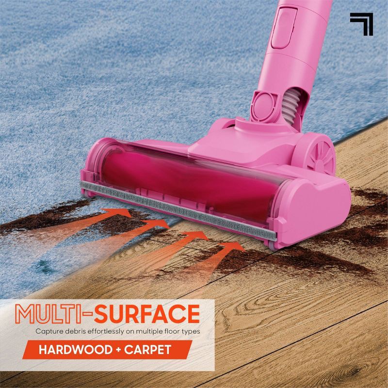 slide 4 of 14, Sharper Image Cordless Vacuum Lightweight Stick and Handheld Combo Pink, 1 ct