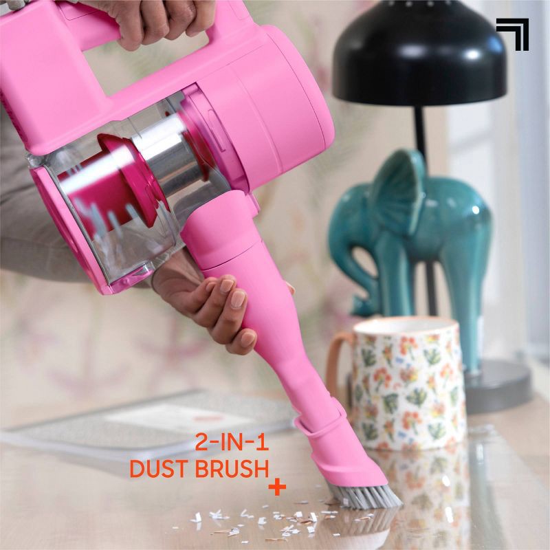 slide 5 of 14, Sharper Image Cordless Vacuum Lightweight Stick and Handheld Combo Pink, 1 ct