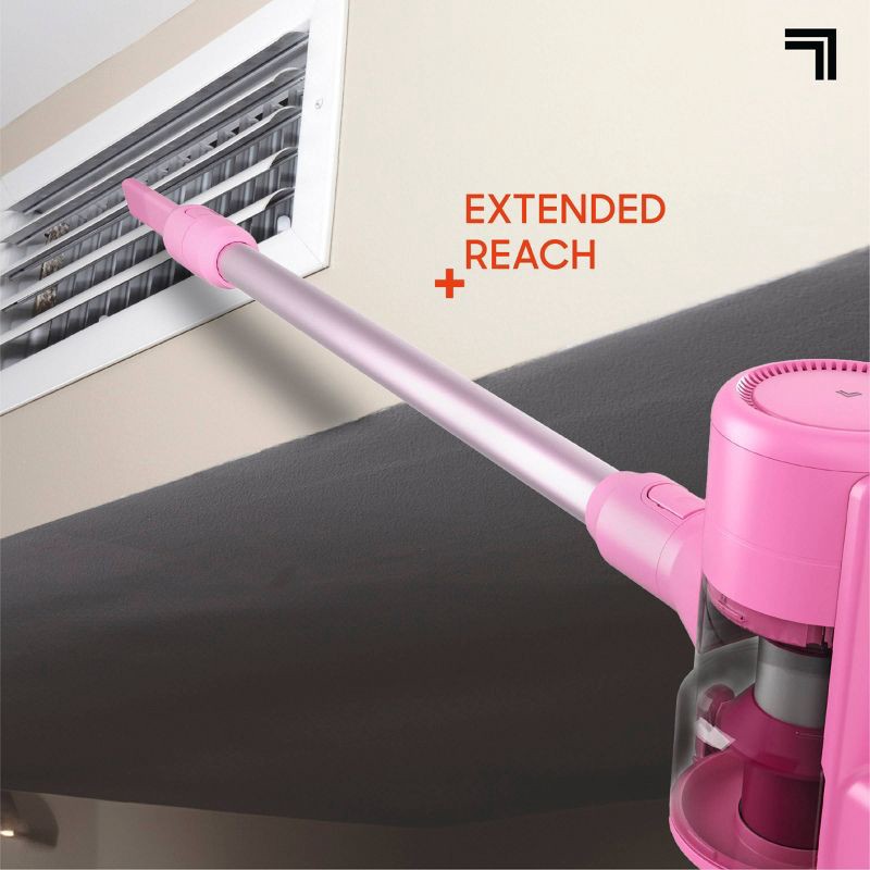 slide 7 of 14, Sharper Image Cordless Vacuum Lightweight Stick and Handheld Combo Pink, 1 ct