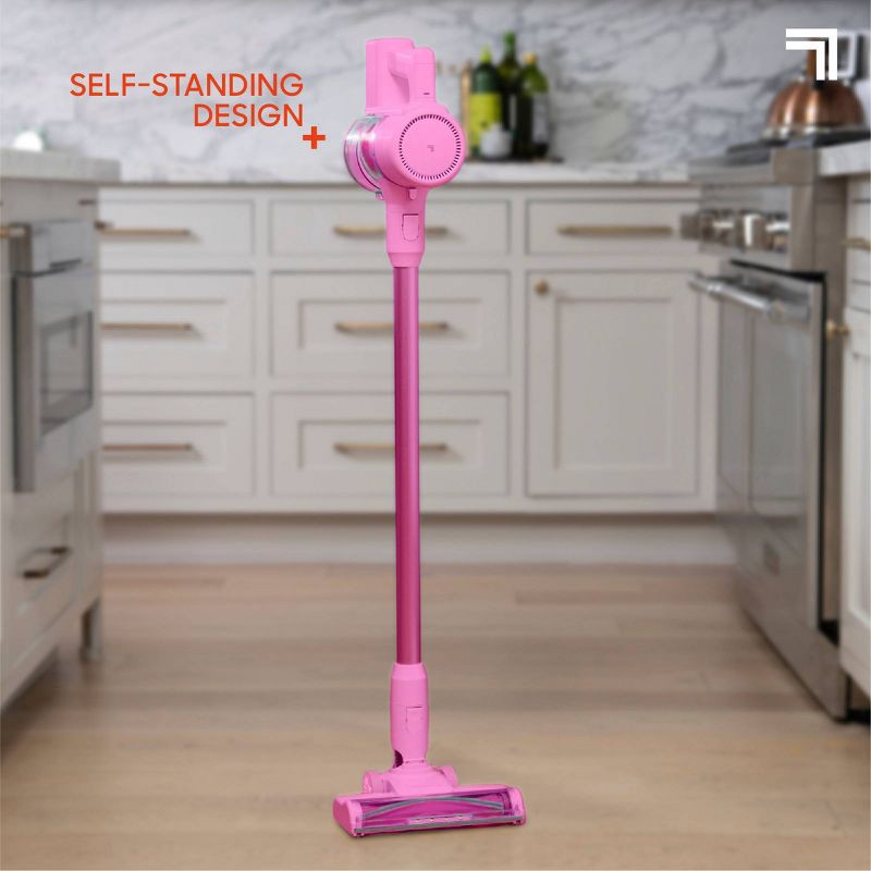 slide 8 of 14, Sharper Image Cordless Vacuum Lightweight Stick and Handheld Combo Pink, 1 ct