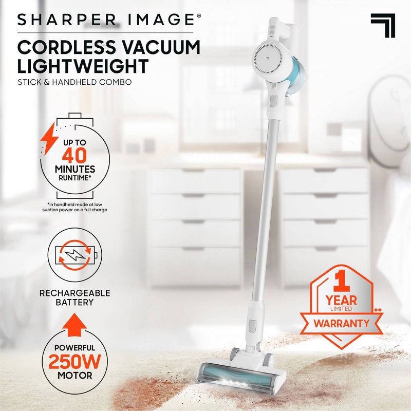 slide 3 of 14, Sharper Image Cordless Vacuum Lightweight Stick and Handheld Combo White, 1 ct