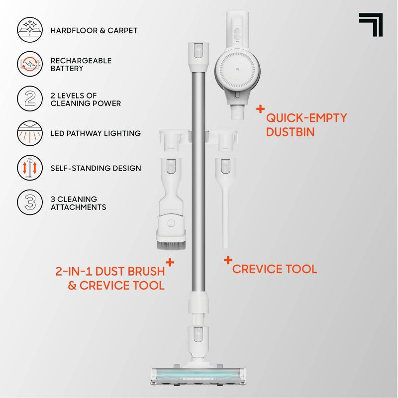 slide 12 of 14, Sharper Image Cordless Vacuum Lightweight Stick and Handheld Combo White, 1 ct