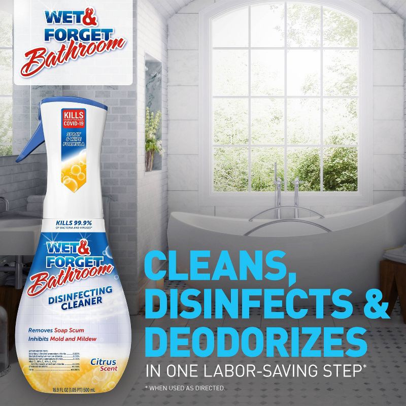 slide 3 of 9, Wet & Forget Citrus Scent Bathroom Disinfecting Cleaner - 16.9 fl oz, 16.9 fl oz