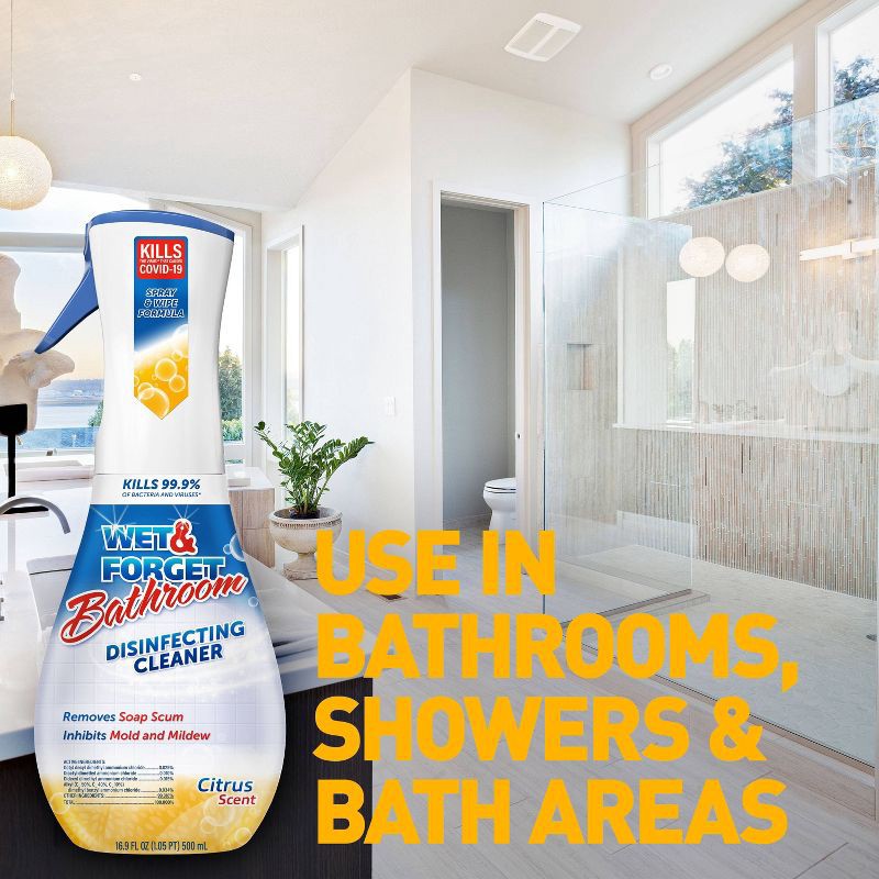 slide 9 of 9, Wet & Forget Citrus Scent Bathroom Disinfecting Cleaner - 16.9 fl oz, 16.9 fl oz