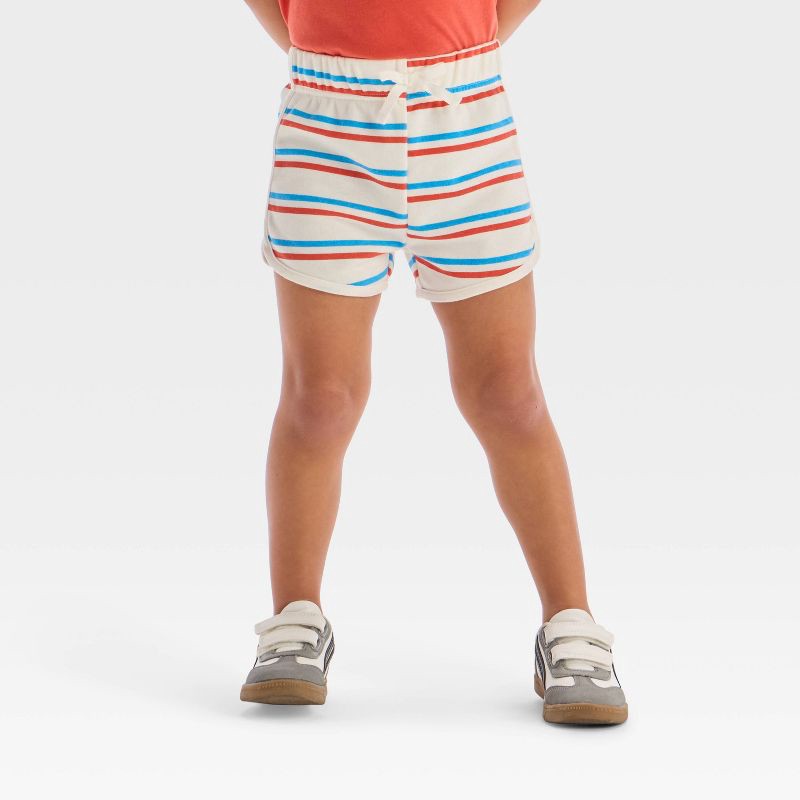 slide 4 of 4, Toddler Girls' 2pc Mattel Barbie Sporty Retro T-Shirt & Striped Shorts Set - Red 5T, 2 ct