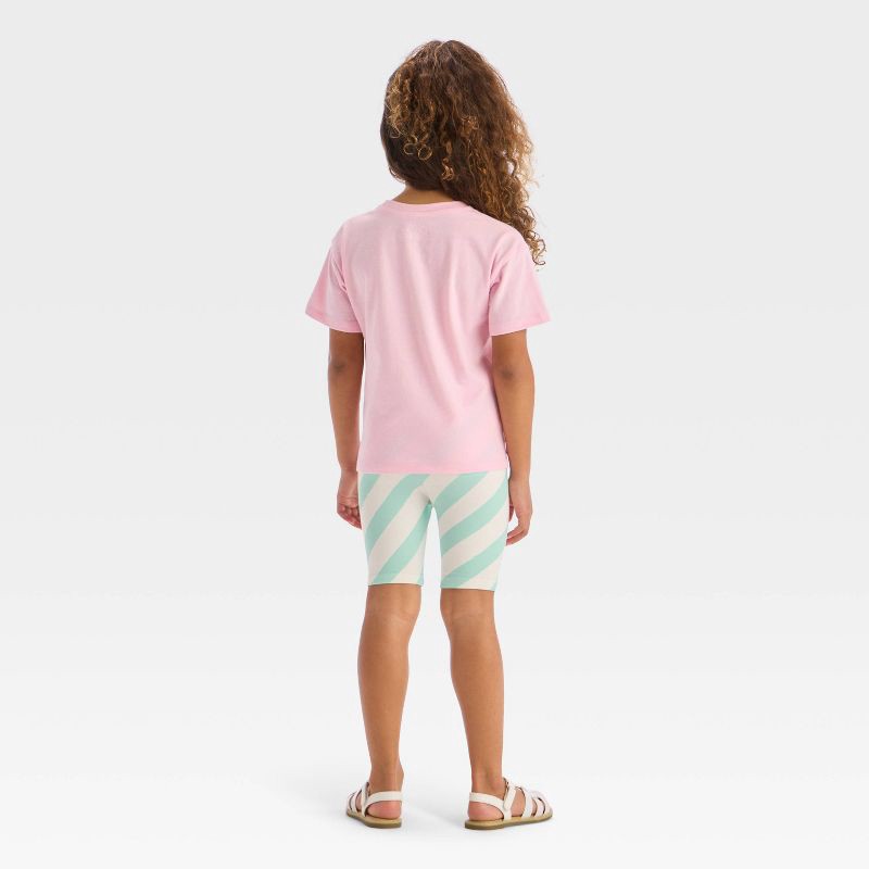 slide 2 of 4, Toddler Girls' 2pc Barbie T-Shirt & Biker Shorts Set - Pink 4T, 2 ct