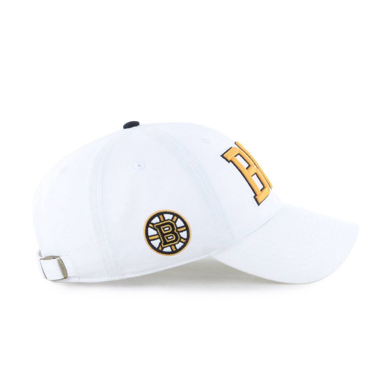 slide 4 of 4, NHL Boston Bruins Adult White Clique Hat: Cotton Adjustable Baseball Cap, Team Logo, 1 ct