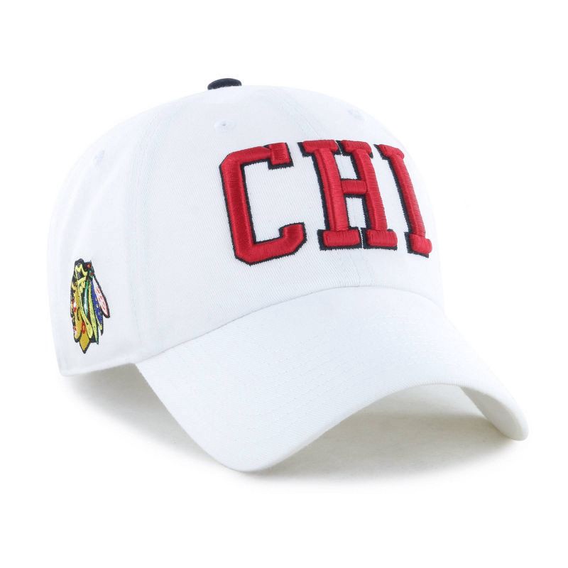slide 2 of 4, NHL Chicago Blackhawks Adult White Clique Hat: Cotton Adjustable Baseball Cap, 1 ct