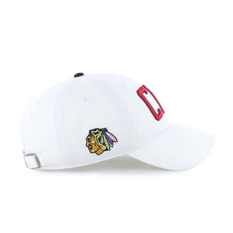 slide 4 of 4, NHL Chicago Blackhawks Adult White Clique Hat: Cotton Adjustable Baseball Cap, 1 ct