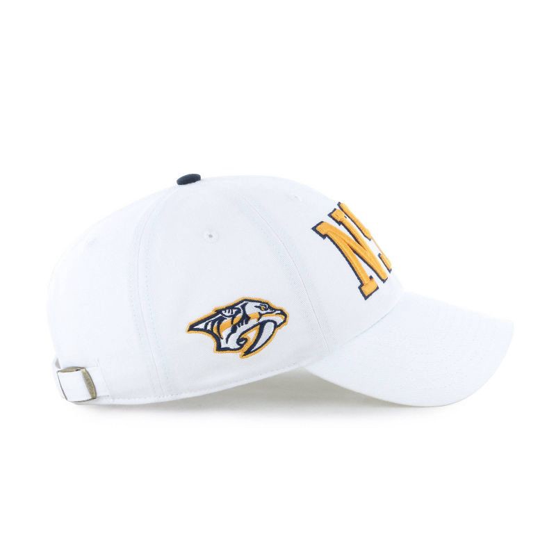 slide 4 of 4, NHL Nashville Predators Adult White Clique Hat: Cotton Adjustable Baseball Cap, 1 ct