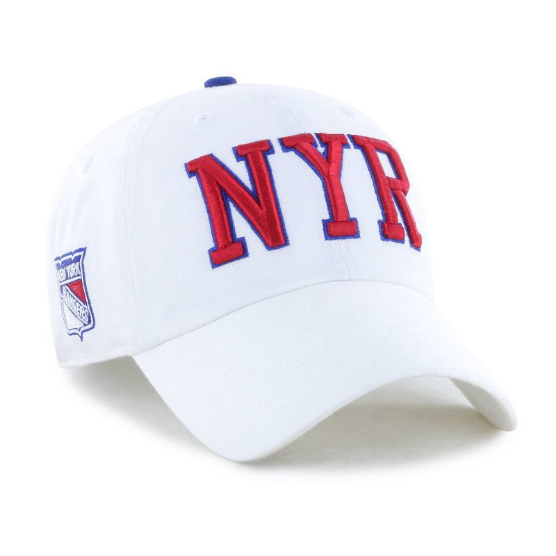 slide 2 of 4, NHL New York Rangers Adult White Clique Hat: Cotton Adjustable Baseball Cap, 1 ct