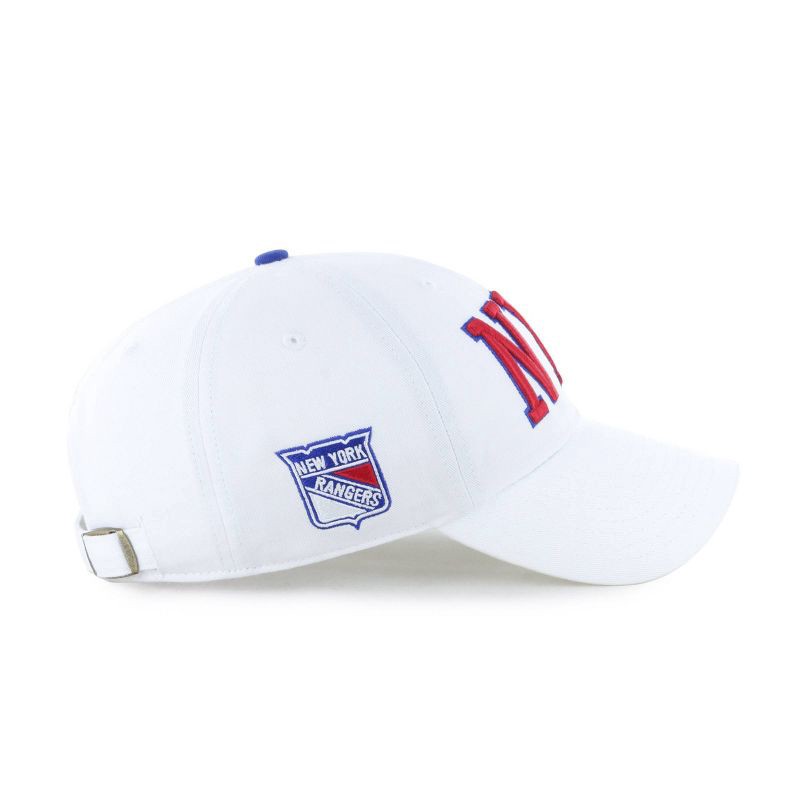 slide 4 of 4, NHL New York Rangers Adult White Clique Hat: Cotton Adjustable Baseball Cap, 1 ct