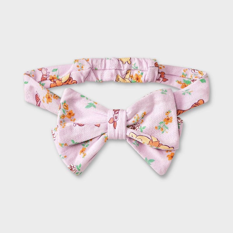slide 3 of 4, Baby Girls' 3pc Disney Winnie The Pooh Top & Bloomer Shorts Set with Headband - Purple 3-6M, 3 ct