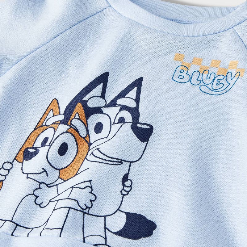 slide 2 of 4, Baby Boys' 2pc Bluey Bingo Fleece Sweatshirt & Pants Set - Blue 3-6M, 2 ct