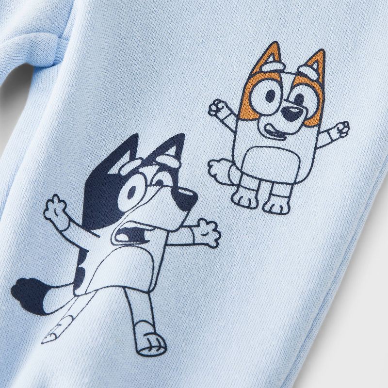 slide 4 of 4, Baby Boys' 2pc Bluey Bingo Fleece Sweatshirt & Pants Set - Blue 3-6M, 2 ct