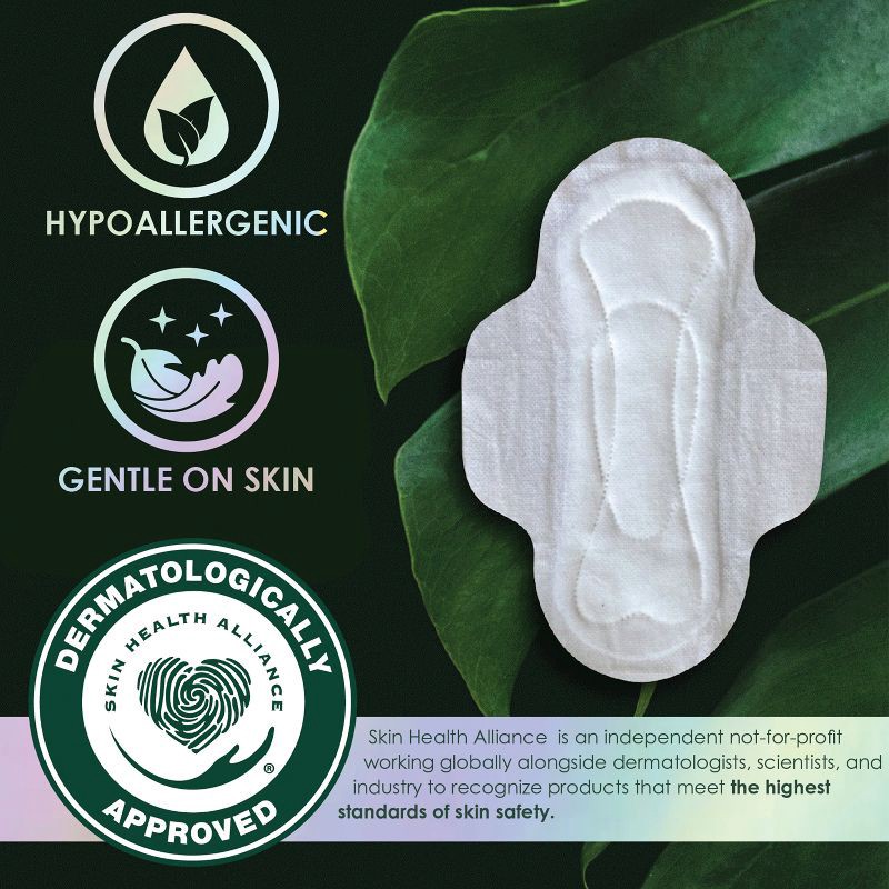 slide 8 of 11, L . L. Organic Cotton Top Layer Ultra Thin Pads with Wings - Extra Long Overnight Absorbency - 48ct, 48 ct