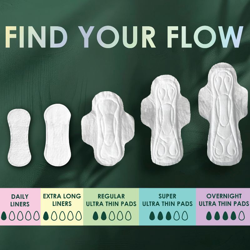 slide 4 of 11, L . L. Organic Cotton Top Layer Ultra Thin Pads - Regular Absorbency - 56ct, 56 ct