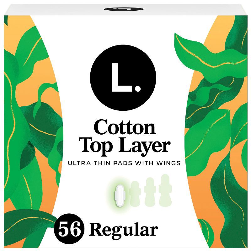 slide 11 of 11, L . L. Organic Cotton Top Layer Ultra Thin Pads - Regular Absorbency - 56ct, 56 ct