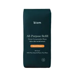 Biom Plant Based Refillable All Purpose Wipes - Neroli Dream - 60ct