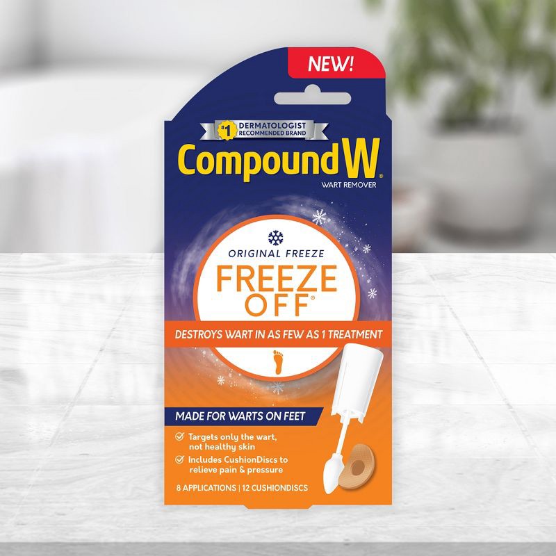 slide 2 of 8, Compound W Freeze Off with Cushion Discs - Wart Remover Treatment - 8 Applications + 12 Discs, 1 ct