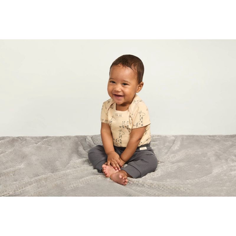 slide 6 of 9, Baby Huggies 2pk Pants - White/Gray Newborn: Organic Cotton, Lightweight Knit, Pull-On Style, 2 ct