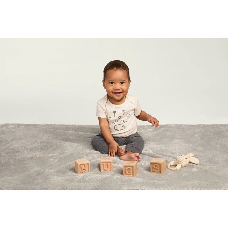 slide 5 of 9, Baby Huggies 2pk Pants - White/Gray 12M: Organic Cotton, Lightweight Knit, Pull-On Style, Ankle Length, 2 ct